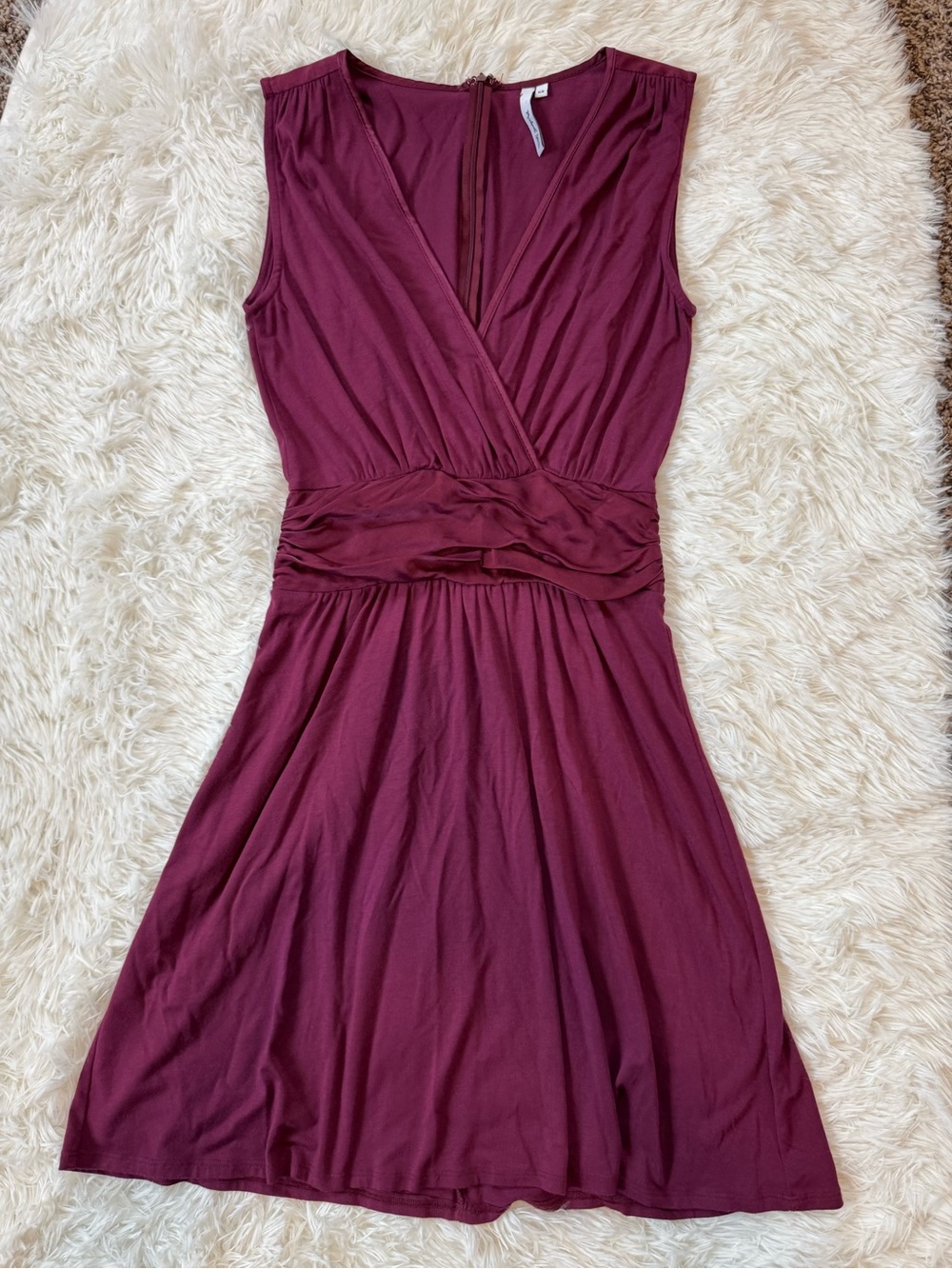 Michael Stars violet jersey silk surplice wrap sleeveless tank dress size XS